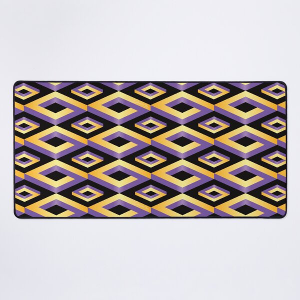 Item preview, PENROSE CUBE V1 Loop Pattern - GOLD and PURPLE on BLACK Background (v1 GOLDPURPLE on BLACK) © designed and sold by DesignsByLawerg.