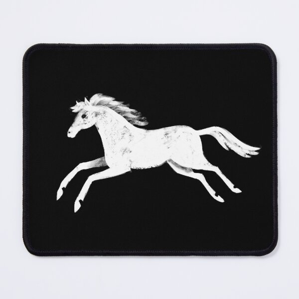 Item preview, White horse on black designed and sold by marthaseahorse.