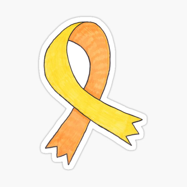 Yellow Awareness Ribbon Sticker