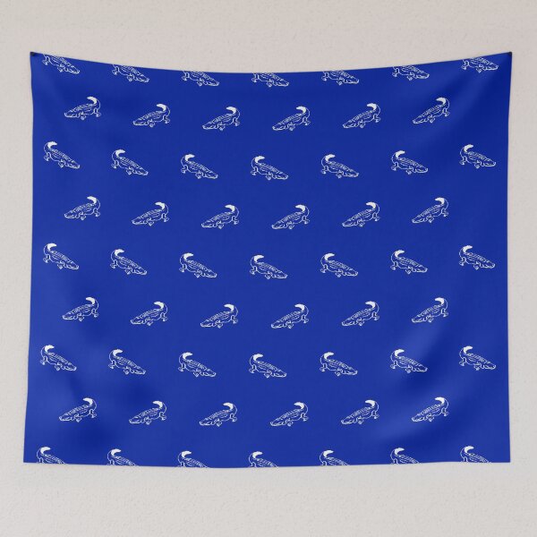 Item preview, White Gator on Blue designed and sold by HalamoDesigns.