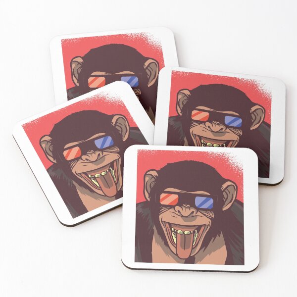 Item preview, Cool Monkey Red Blue 3D Glasses Laughing designed and sold by MadMando.