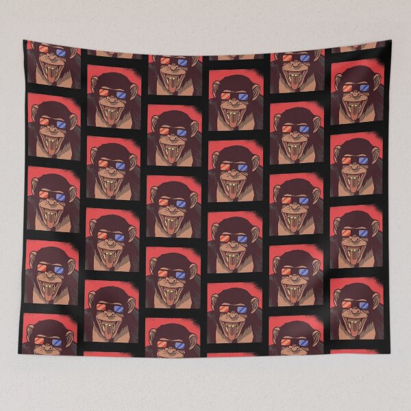 Item preview, Cool Monkey Red Blue 3D Glasses Laughing designed and sold by MadMando.