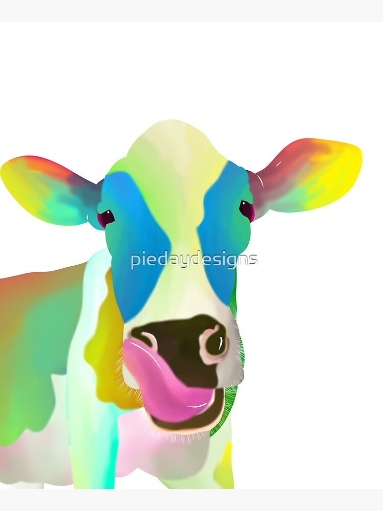 Colorful Cow by piedaydesigns