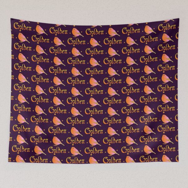 Item preview, Bird pattern with golden letter designed and sold by crevettedesign.