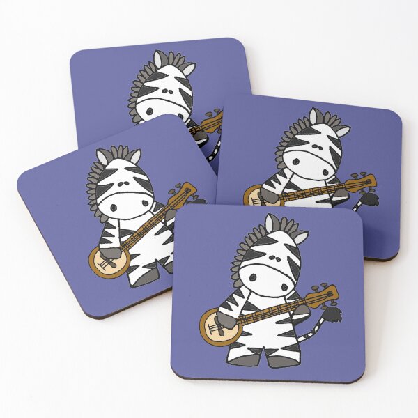 Item preview, Funny Zebra Playing Banjo Cartoon designed and sold by Nature's Fancy.