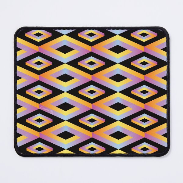 Item preview, PENROSE CUBE V1 Loop Pattern - MULTI-COLOURED #2 on BLACK Background (v1 MC#2 on BLACK) © designed and sold by DesignsByLawerg.