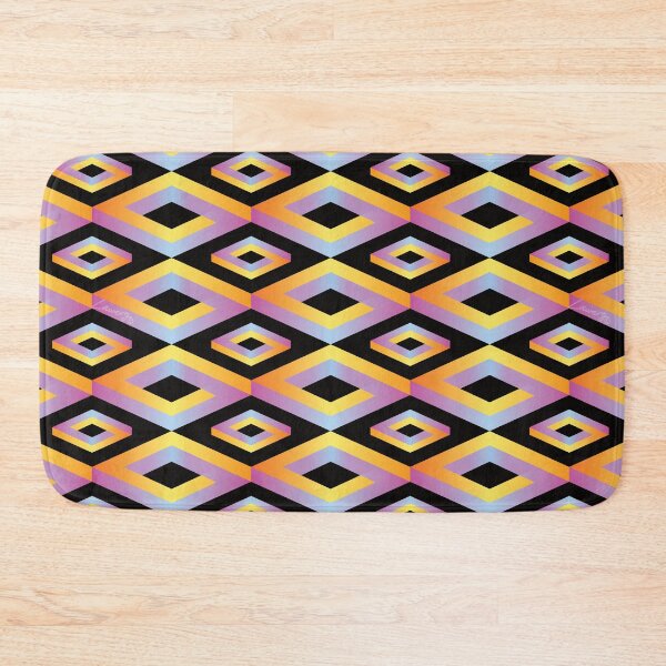 Item preview, PENROSE CUBE V1 Loop Pattern - MULTI-COLOURED #2 on BLACK Background (v1 MC#2 on BLACK) © designed and sold by DesignsByLawerg.