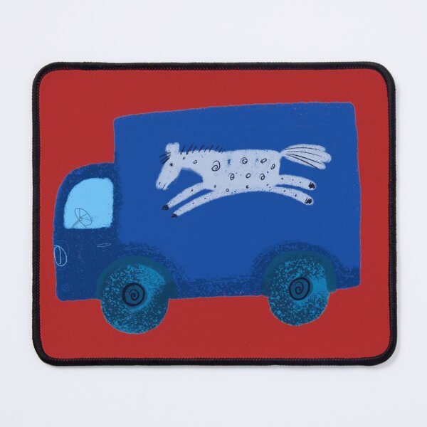 Item preview, Blue truck lorry on red designed and sold by marthaseahorse.