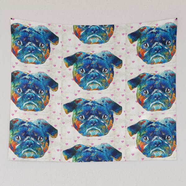 Item preview, Pug Love Dog Art by Sharon Cummings designed and sold by Sharon Cummings Art.