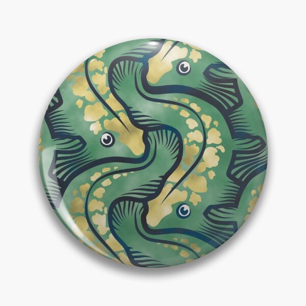 Item preview, Interlocking Green and Gold Fish designed and sold by chrislcox.