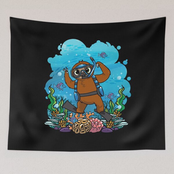 Item preview, Deep Sea Scuba Sloth Diver Gift designed and sold by woormle.