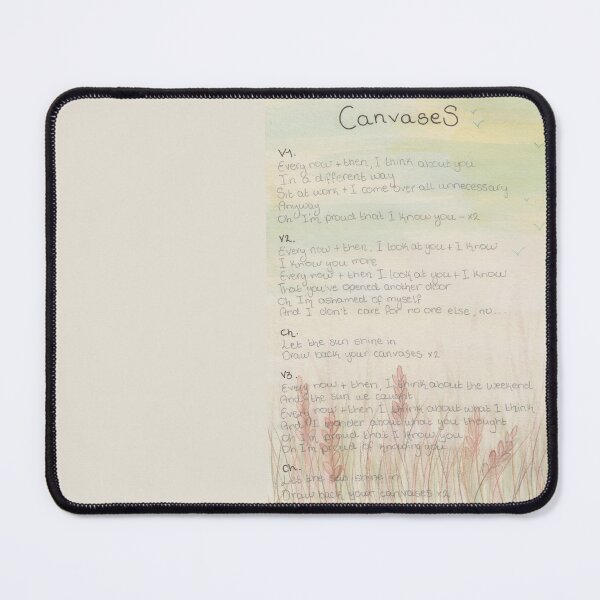 Canvases Lyric Sheet Mouse Pad