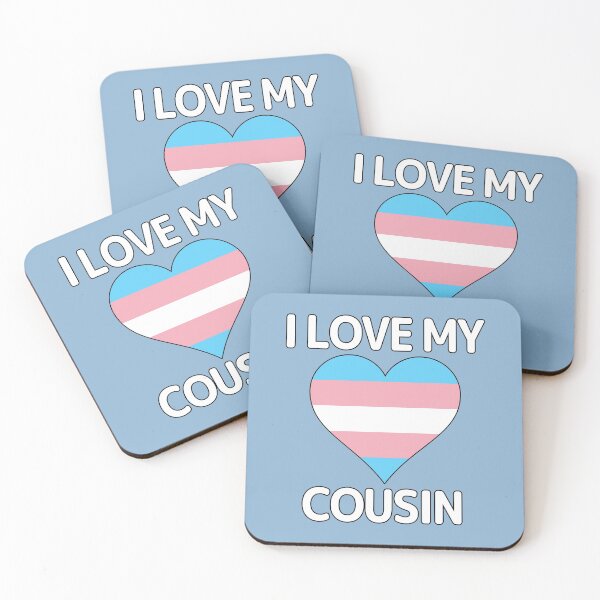 Item preview, I Love My Cousin - LGBTQ+ Transgender Pride Heart designed and sold by CoolArtGeek.