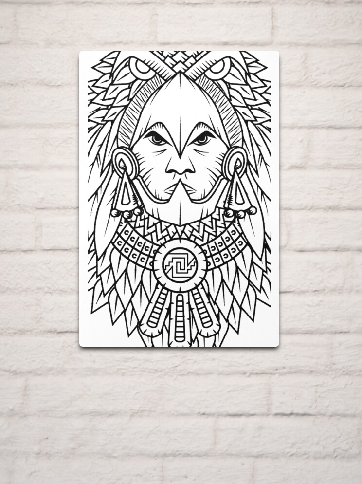 Lámina metálica «Guerrero azteca o Caballero águila (tinta negra)» de  sticks-and-ts | Redbubble