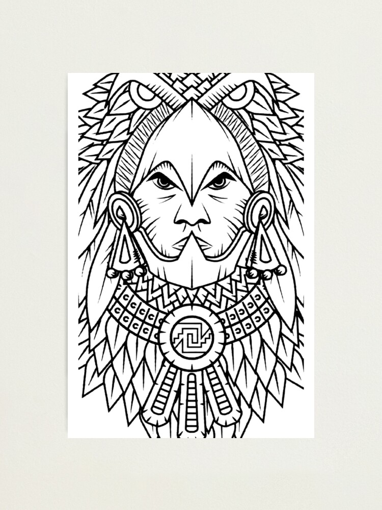 Aztec Warrior or Eagle Knight (Black Ink)