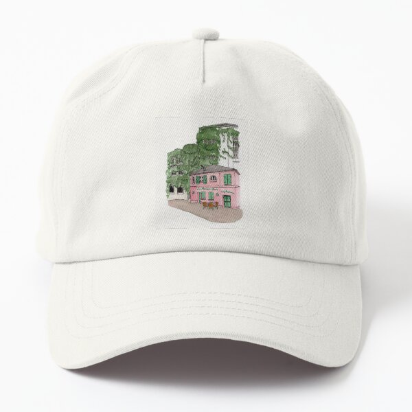 Paris Cafe Watercolor Illustration Dad Hat