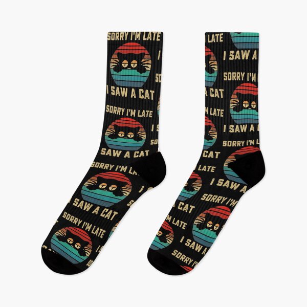 Item preview, Sorry Im Late I Saw A Cat retro vintage designed and sold by AnimaLovers.