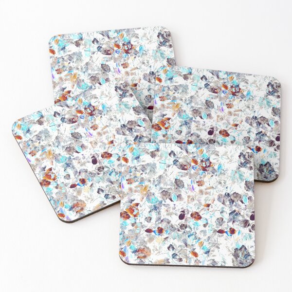 Item preview, Blue And Purple Leaves Over White designed and sold by Eklectikos.