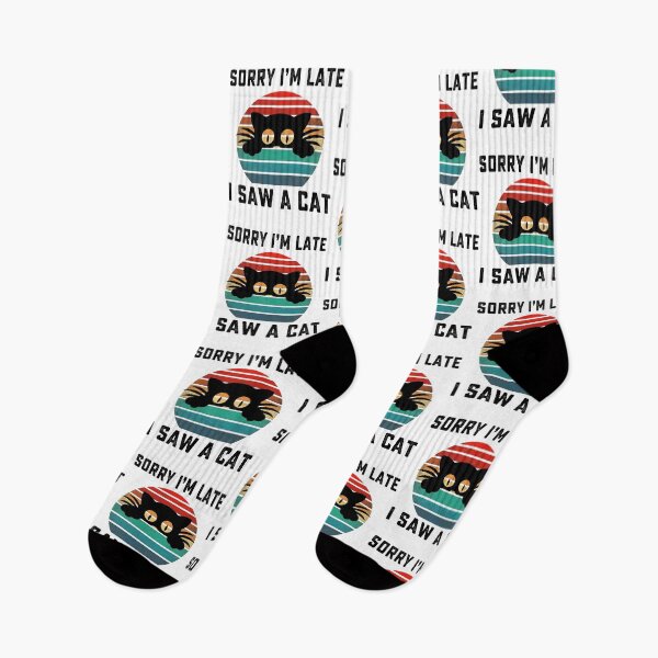 Item preview, Sorry Im Late I Saw A Cat retro vintage designed and sold by AnimaLovers.