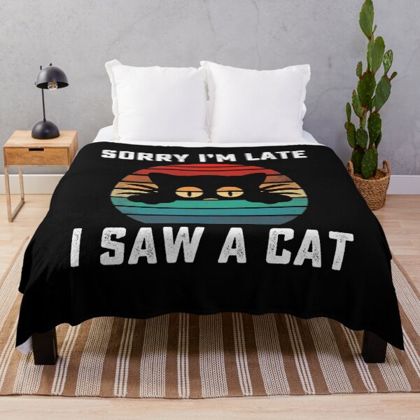 Item preview, Sorry Im Late I Saw A Cat retro vintage designed and sold by AnimaLovers.