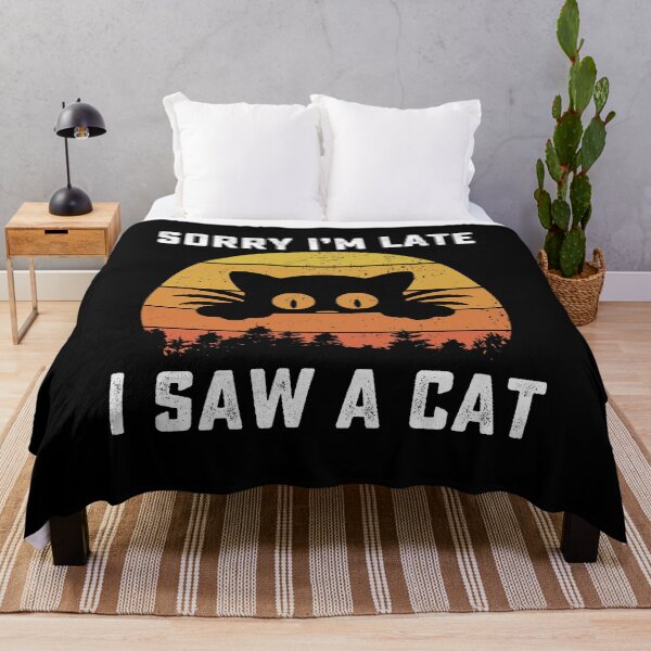 Item preview, Sorry Im Late I Saw A Cat retro vintage designed and sold by AnimaLovers.