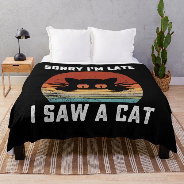 Item preview, Sorry Im Late I Saw A Cat retro vintage designed and sold by AnimaLovers.