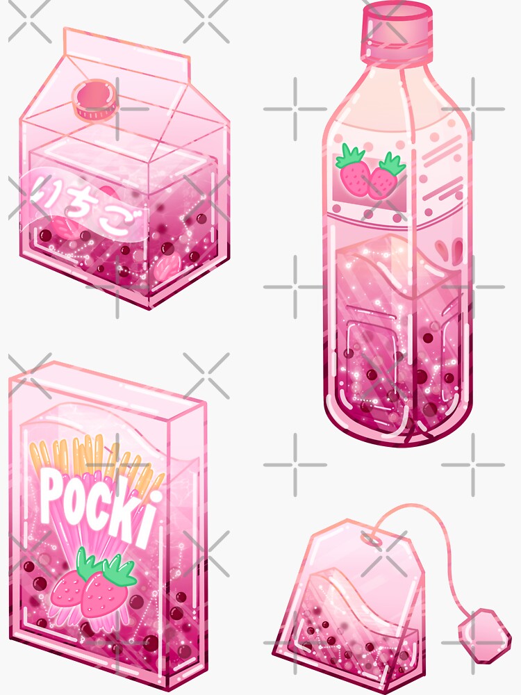 Cute Kawaii Strawberry Clear Pink Kids monogrammed Water Bottle