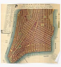 Póster Vintage Map of Lower New York City (1807)