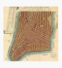 Lámina fotográfica Vintage Map of Lower New York City (1807)