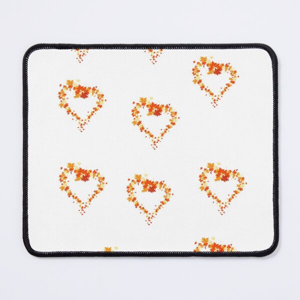 Item preview, Autumn leaves pattern through hearts on navy background - Autumn leaves detail pattern - Autumn leaves pattern orange designed and sold by Amalzaki.