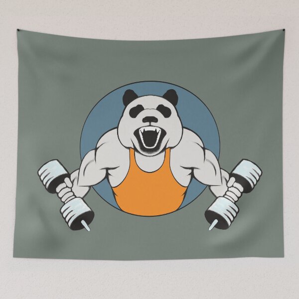 Item preview, Panda Pumping Iron  Drawing - Health And Fitness designed and sold by ViewerEqualsPhoton.
