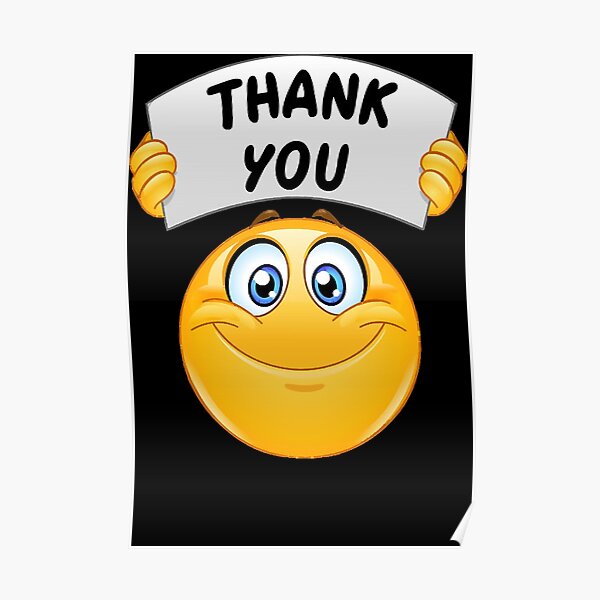 Emoji Thank You Posters For Sale Redbubble