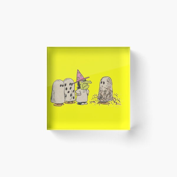 Vintage Peanuts Great Pumpkin Ghost Costumes Acrylic Block