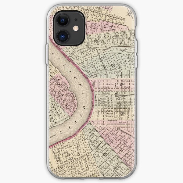 Vintage Karte von New Orleans (1880) iPhone Flexible Hülle