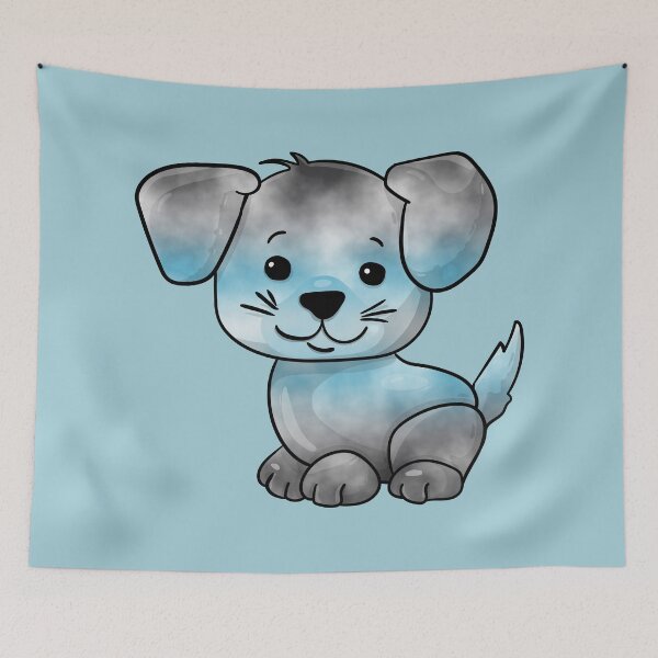 Item preview, Demiboy Subtle Watercolour Pride Flag Cartoon Puppy designed and sold by cashewdays.