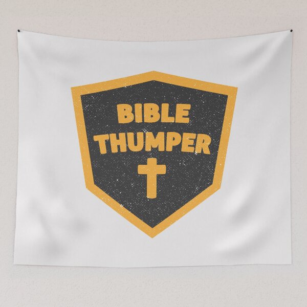 Item preview, Bible Thumper Religious Crest Badge designed and sold by Creatively Torn.