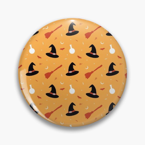 Item preview, Witch hat broom with flying bat and moon seamless designed and sold by PatrickRobbin.