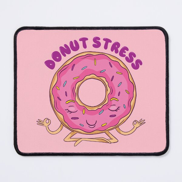 Item preview, Donut Stress Pink Doughnut Yoga with Sprinkles designed and sold by MadMando.