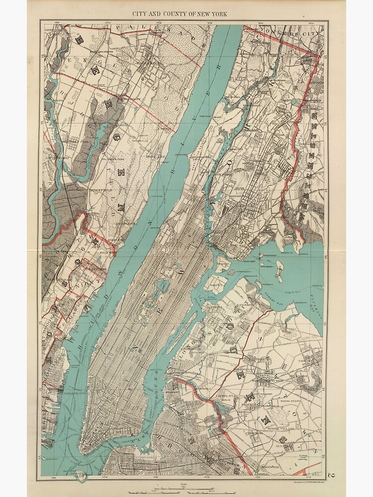 Vintage Map of New York City (1890) by BravuraMedia