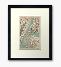 Lámina enmarcada Mapa vintage de la ciudad de Nueva York (1890)