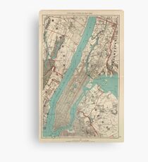 Lienzo Mapa vintage de la ciudad de Nueva York (1890)