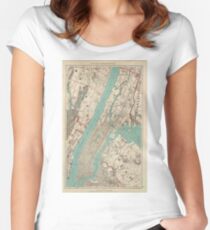 Vintage Map of New York City (1890) Fitted Scoop T-Shirt