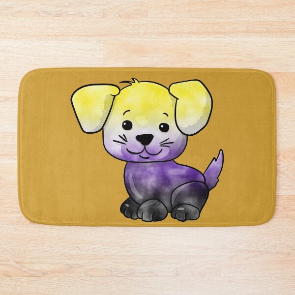 Item preview, Nonbinary Subtle Watercolour Pride Flag Cartoon Puppy designed and sold by cashewdays.