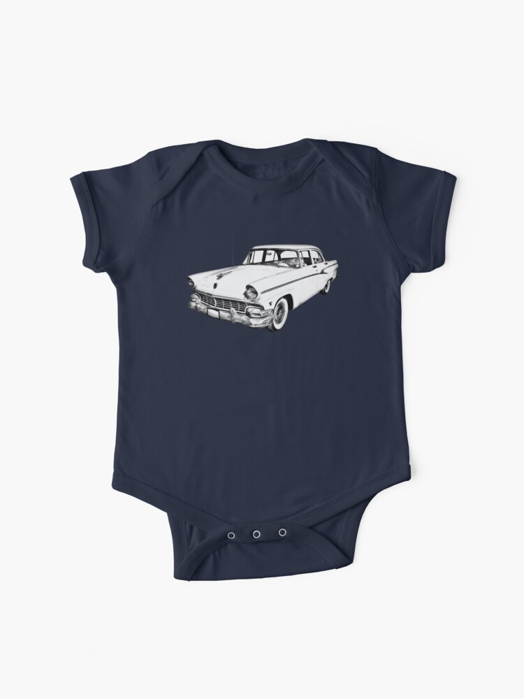 1956 Ford Custom Line Antique Car Illustration Baby One-Piece for Sale by  KWJphotoart