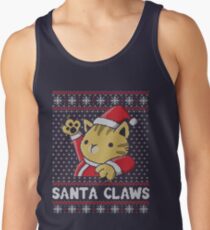 Xmas ugly sweater Cat Santa Claws Tank Top