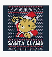 Weihnachtshässliche Strickjacke Katze Santa Claws Fotodruck
