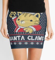 Xmas ugly sweater Cat Santa Claws Mini Skirt