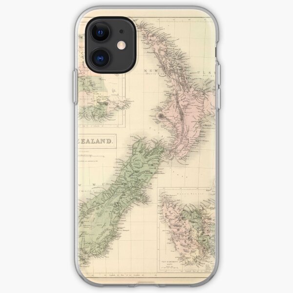 Vintage Karte von Neuseeland (1854) iPhone Flexible Hülle