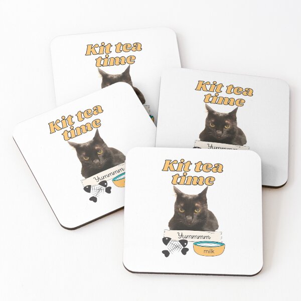 Item preview, Black Cat KitTea Time - Funny Black Cat Quotes designed and sold by Digitalme Designs.