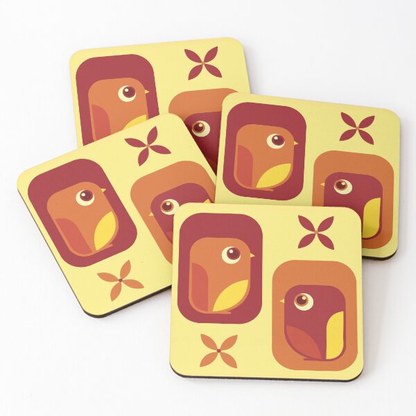 Item preview, Autumn Retro Love Birds  designed and sold by 7SistersGraphX.